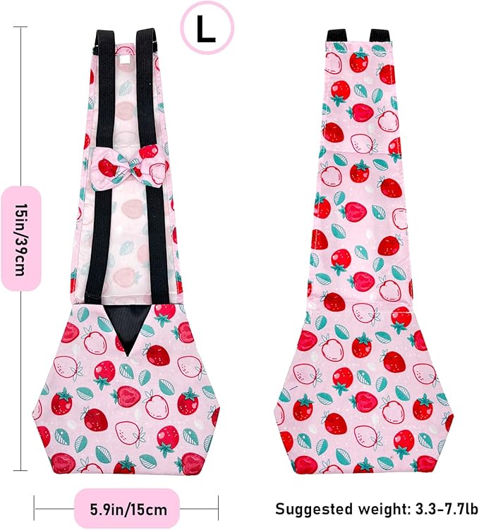 3 Pieces Chicken Diapers for Hens Pet Duck Diapers Reusable Chicken Diapers Chicken Clothes Accessories with Bow Tie for Poultry (L)