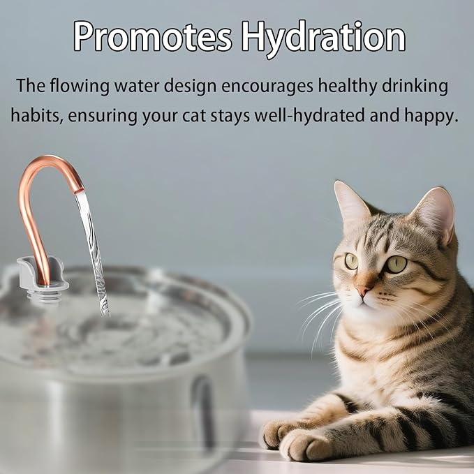 Cat Water Fountain Replacement Accessories Set, Kitty Water Fountain Kit Including Spout & Spout Holder Practical Maintenance Kit for Pet Drinking Dispenser