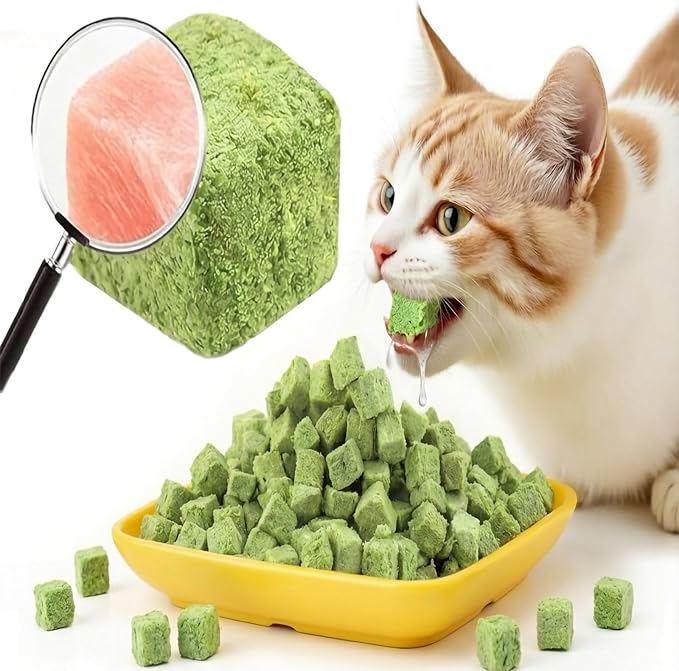 250g/8.82oz Cats Grass Treats Cat Toy for Teeth Cleaning Lickable Catnip Chew Snack for Indoor Fish Oil Flavored Kitty Freeze Dried Food Kitten Grass Teething Stick Hairball Removal Dog Treat