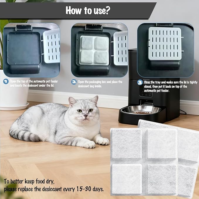 20-Pack Pet Food Desiccant Bags, Compatible with Automatic Cat & Dog Feeders, Keep Pet Food Dry and Fresh