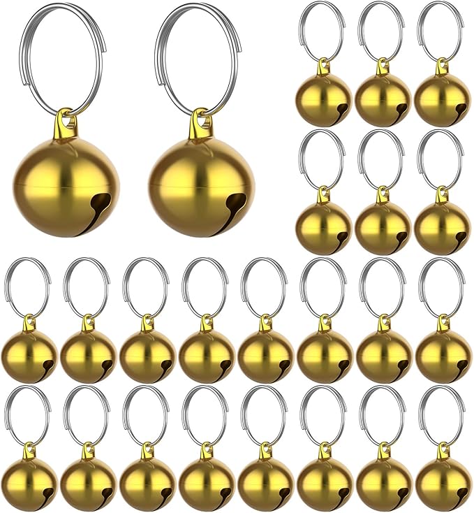 24 Sets of Cat Bells for Cat and Dog Collar Pendant Pet Bell Pet Pendant Accessories (Mixed Color)