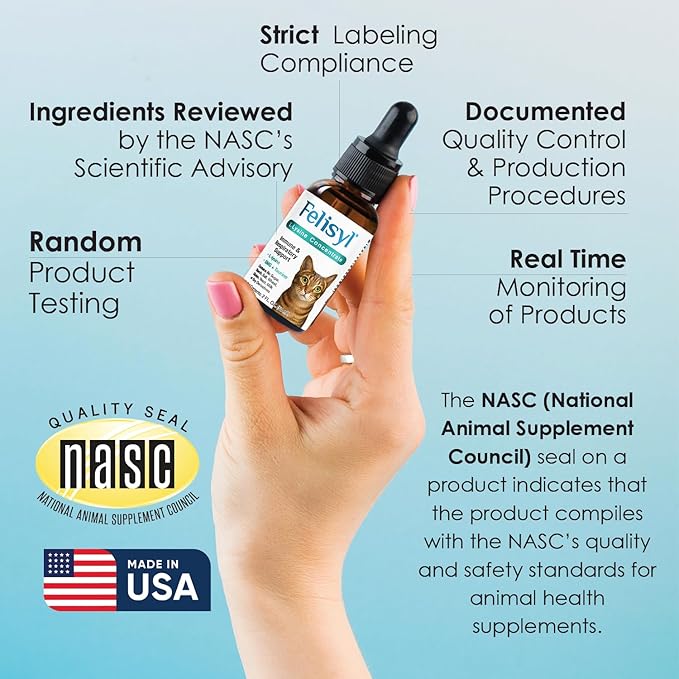 L-Lysine Concentrate for Cats – 2 oz Immune & Respiratory Support Supplement with DMG & Taurine – Helps Relieve Sneezing, Runny Nose, Congestion, Watery Eyes, FHV-1 Symptoms – Made in USA