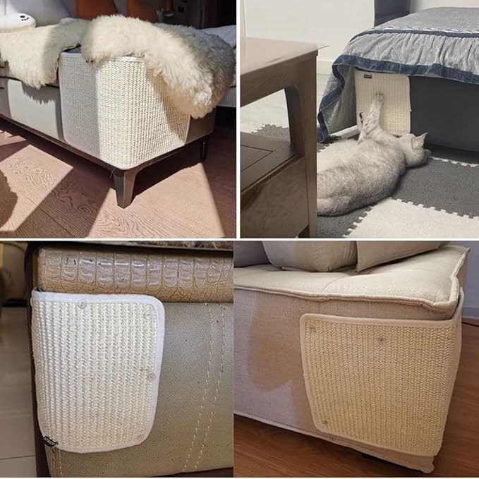 Cat Scratching Pad Natural Sisal Sofa Corner Furniture Protector Scratcher Mats Protecting Carpets and Sofas Couch Corner Furniture Anti-Slip Sisal Cat Repellent Mat for Sofa Bed Desk Legs