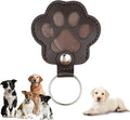Pet Keychain Refillable Paw Shaped Leather Fur Keepsake Pet Paw Print Dog&Cat Hair Storage Collector (dark brown)
