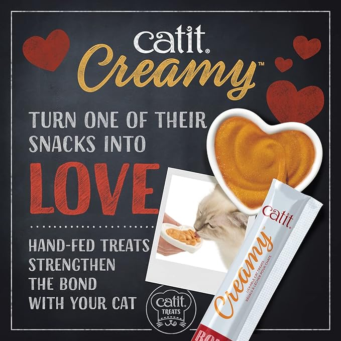 Catit Creamy Lickable Cat Treat – Hydrating and Healthy Treat for Cats of All Ages - Chicken & Shrimp, 15-Pack