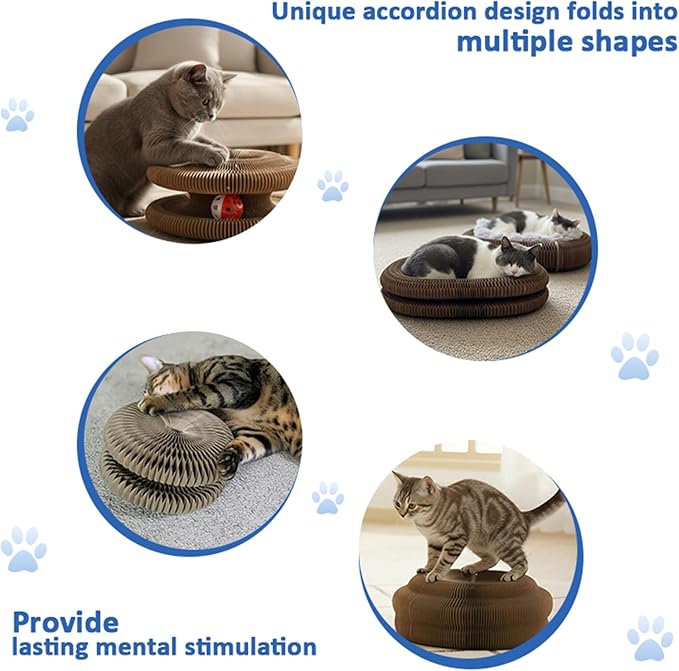 2Pcs Upgraded Kitty Kurlz Cat Toy, Enhanced Magnet Kitty Curls Cat Scratcher, Multi-Shape Kitty Kurls Cat Scratcher with Play Balls, Twisty Paws Cat Toy for Indoor Cats