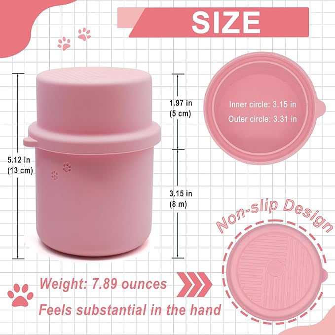 Original Canned Dog Food Storage Container | Silicone Can Cover Pet Food Sealer | BPA Free, Airtight, Dishwasher & Freezer Safe (Pink)