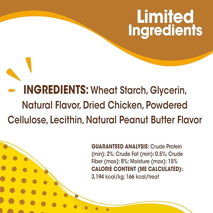 Nylabone Nubz Natural Dog Chews, Peanut Butter Flavor Treats for Large Dogs, Long Lasting Dog Chew Bones Made in the USA, Rawhide Free, for Dogs Over 30 lbs. (18 Count)