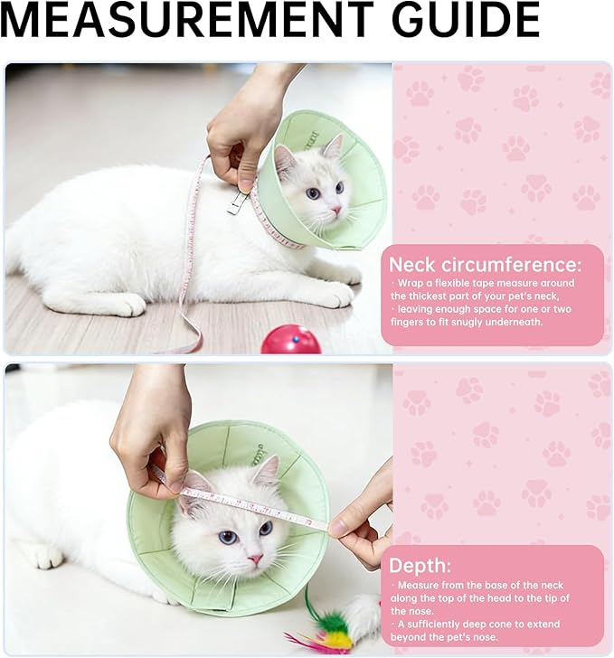 Touchdog Soft Cat Cone Collar, Waterproof Recovery Collar for Cats After Surgery, Lightweight Elizabethan Collar for Kittens, Small to Large