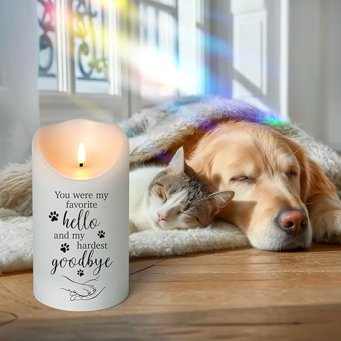 Dog Memorial Gifts for Loss of Dog Sympathy Gift, Sympathy Candle for Cat, Condolence Present for Pet Lovers, Friends to Remember Doggie, Marking Bereavement and Grief(4" x 7")