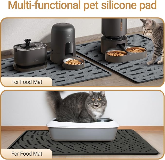 Cat Litter Mat 28"x20" – Large Silicone Litter Trapping Mat, Waterproof, Non-Slip, Easy to Clean, Soft & Durable Floor Mat for Cats & Pets