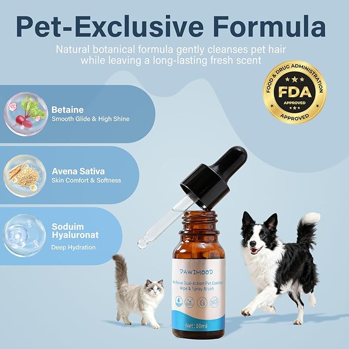 Pet Steam Brush for Dogs & Cats | Self-Cleaning Dog Steam Brush with 3 Brushes & Spray Function | Cat Steam Brush for Shedding, Dematting & Grooming | Includes Pet Essence