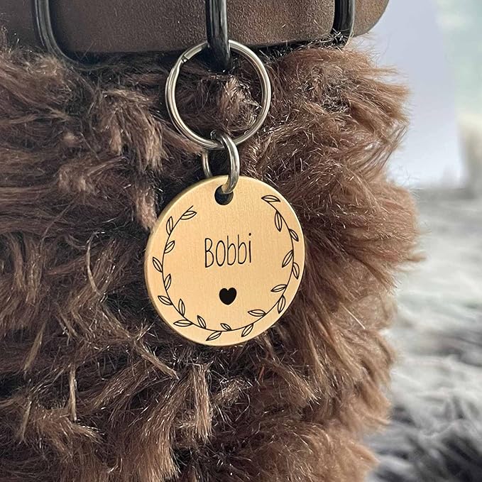 Cat Dog ID Tags Personalized 9 Corolla Styles Flower Wreath to Choose for Large Pets Collar Accessories 316L Stainless Steel Engraved Custom on Both Side