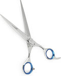 Laazar Pro Pet Grooming Scissors, Premium Steel Dog Grooming Shears with Blue Handles, Long-Lasting Sharp Blades (Curved, 8 Inches)