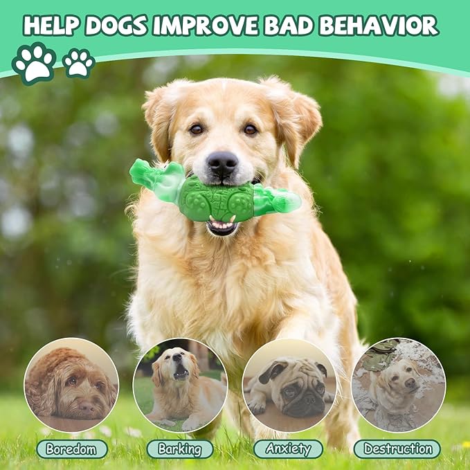 WinTour Tough Dog Toys for Large Dogs, Indestructible Dog Toy for Aggressive Chewers with Squeaky, Durable Chew Toys to Keep Them Busy for Medium and Large Breeds, Interactive Heavy Duty Bones