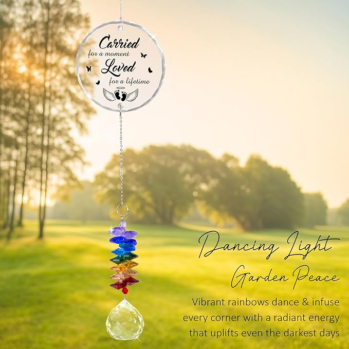 Glass Ornament Suncatcher - Sympathy Gift for Loss of Loved One - Heartfelt Comfort Ornaments - Mother's Day for Mom Dad - Miscarriage & Infant Loss Memorial Keepsake