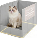MEEXPAWS Cat Litter Box Enclosure Splash Guard Foldable 24.4 x 16.5 x 15.7 inch, Cat Litter Pee Shield Fully Waterproof Seamless, No Assembly Required, Portable, Wall Protector