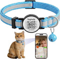 Upgraded Version - Reflective Cat Collar with Bell, Solid & Safe Collars for Cats, Nylon, Mixed Colors, Pet Collar, Breakaway Cat Collar Charms, Fits Most Cats (Blue)