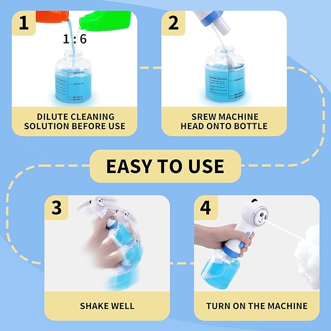Electric Dog Shampoo Dispenser, Automatic Foam Soap Sprayer Cat soap Dispenser Includes an Extra Magnetic Charging Cable (2 in Total), Shampoo Foamer for Multi-Surface Cleaning (Kitchen/Bath) & Pets