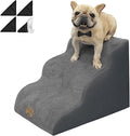 3-Step Dog Stairs for High Beds & Couches Multi-Step Non-Slip Pet Steps with Balanced Ramp Indoor 2 3 4 5 Step Stairs for Small to Large Dogs and Cats Non-Slip Stickers 30D Grey