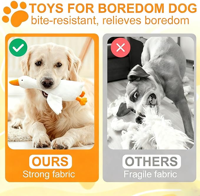 White Duck Dog Toys,2026 New White Duck Dog Toys,Realistic Goose Design Dolls Suitable for Dogs Chew and Play Best Pet Supplies(19.68inch)