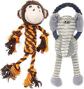 Rope Dog Toys to Keep Them Busy - Tug of War Dog Toys for Boredom Plush Interactive Squeaky Puppy Toys for Small Medium Large Dogs, Training Birthday Gifts