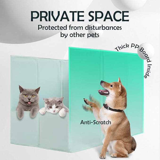 MEEXPAWS Cat Litter Box Enclosure Splash Guard Foldable 24.4 x 16.5 x 15.7 inch, Cat Litter Pee Shield Fully Waterproof Seamless, No Assembly Required, Portable, Wall Protector