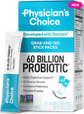 Physician’s Choice 60 Billion CFU Probiotic Stick Packs - 10 Strains + Prebiotics - Immune, Digestive & Gut Health - Supports Occasional Constipation, Diarrhea, Gas & Bloating - for Women & Men - 24CT