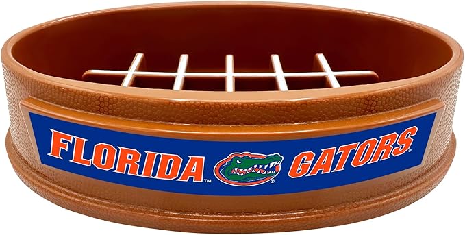 NCAA Super-Bowl - Florida Gators Slow Feeder Dog Bowl. Football Design Slow Feeding Cat Bowl for Healthy Digestion. Non-Slip Pet Bowl for Large & Small Dogs & Cats