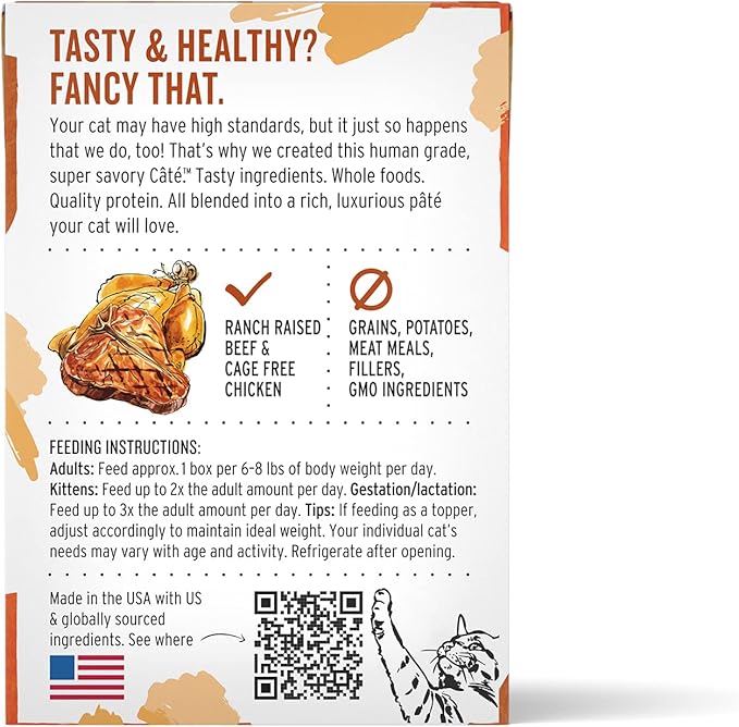 The Honest Kitchen Human Grade Câté™ Grain Free Beef & Chicken Pâté Wet Cat Food, 5.5 oz (Pack of 12)
