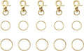 5 Pcs Dog Tag Clips with 5 Pcs 3/4 Inch 1 Inch Keychain Metal Rings for Pet Kitten Cat Collars ID Holder