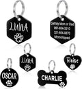 YEHANTI Dog Tags Engraved for Pets - Personalized Dog Tags with Lovely Icons, Durable Stainless Steel Pet ID Tags for Small Large Dogs Cats, Hexagon Custom Dog Name Tags Engraved on Both Sides, Small