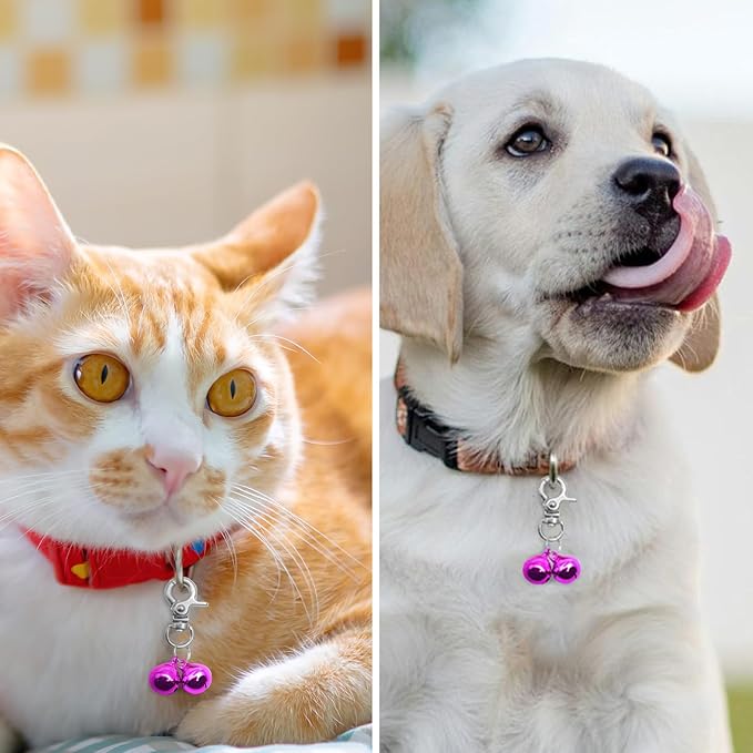 EXPAWLORER Pet Bells for Dog Cat Collar Charm - 2 Pack Cat Collar Accessories Bells Loud, Pet Jingle Ornament Training Pendant Neck Decoration, Tracker for Saving Birds, Purple