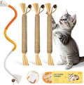 Toys for Indoor Cats Silvervine Sticks 3Pcs with Gall Fruit, Cat Chew Ropes 1Pcs, Interactive Catnip Toy for Kittens Dental Care Teeth Cleaning Orange