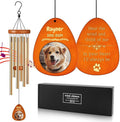 Personalized Dog Memorial Gifts for Loss of Dog - Custom Sympathy Wind Chime with Photo & Name, 26"/32"/37" Outdoor Bereavement Keepsake for Garden or Patio(Gold)