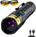 UV Flashlight Black Light 365nm, Mini Powerful 3xLED Ultraviolet Blacklight Rechargeable Woods Lamp, Handheld Pet Urine Detector for Dog/Cat Urine, Stains, Resin Curing, Rocks Finder
