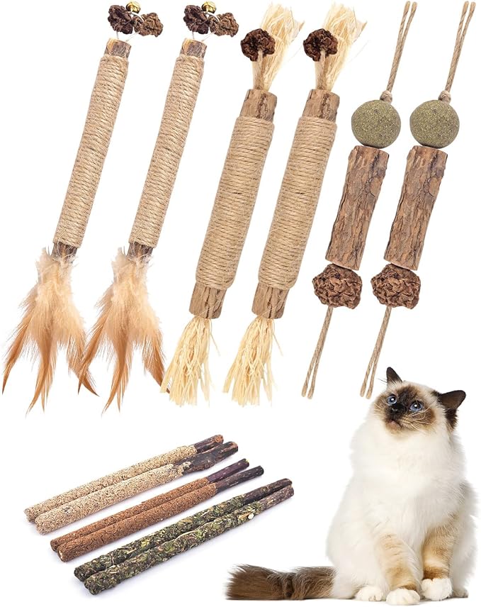 TINDTOP Catnip Chew Toys for Cats, 12 Pack + 12 Pack