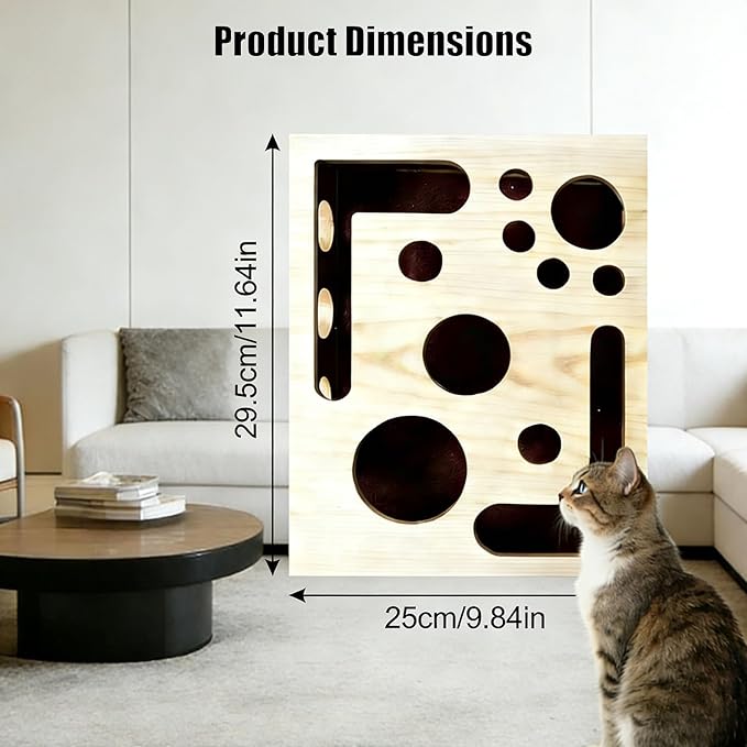 Cat Nail File Enrichment Box - Cat Scratch Puzzle with Bell Ball & Sandpaper, Stress-Free Alternative to Cat Nail Clipper, Cat Nail File Toy for Claw Care (B - Cannot be Disassembled)