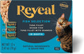 Reveal Natural Wet Canned Cat Food, 3-Flavor Variety Pack, Limited Ingredient, Grain-Free, High Protein with No Artificial Additives, Fish Variety in Broth (12 x 2.47 oz Cans)