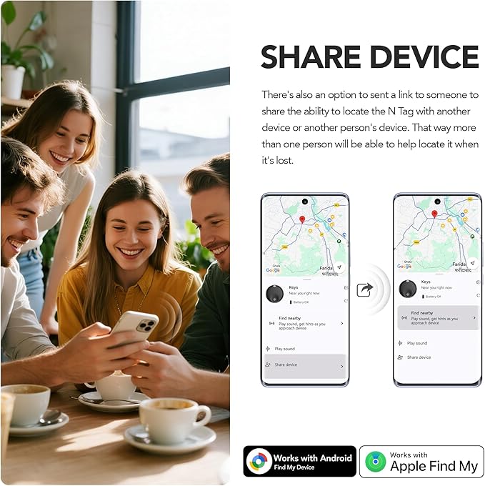 Air Tracker Tags-1 Pack: Bluetooth Tracker Tag, Item Finder Works with Find My App, Trakcer Tag Locator for Your Keys, Wallet, Luggage, Backpack, and More. (Black-Dual, 1Pack)