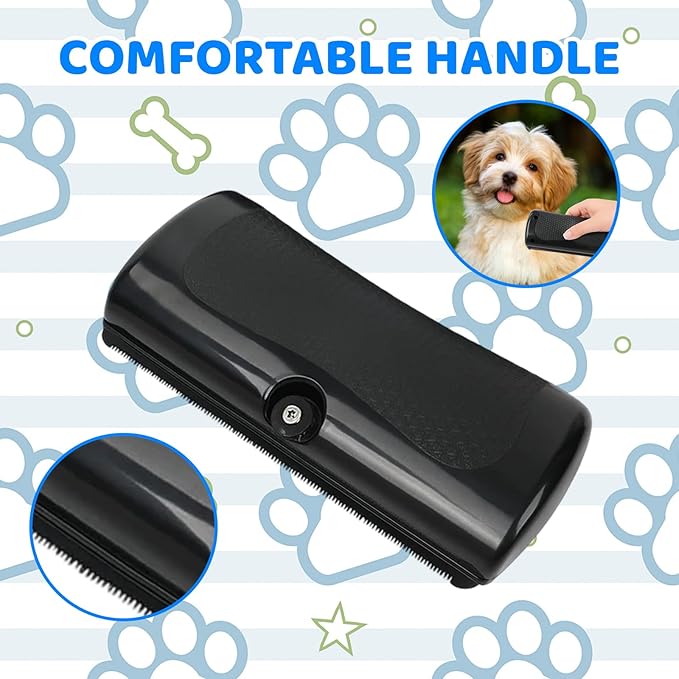 Deshedding Dog Brush, Dog Grooming Brush for Shedding, Pet Hair Removal Tool for Cats and Dogs, Ergonomic Handle for Daily Pet Grooming, Black
