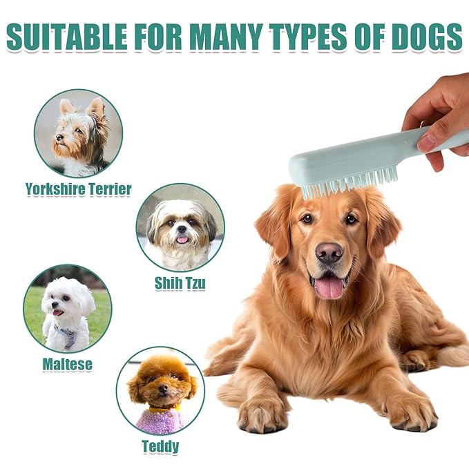 Stretchable Puppy Brush, Small Soft Dog Brush Yorkie Massaging Hair Comb Puppy Hair Grooming Tool for Shin Tzu Maltipoo Kitty Small Rabbit (Blue)