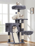 Cat Tree, 41.3" Cat Tower for Indoor Kittens with Scratching Board and Posts, Multi-Level Cozy Cat Condo with 2 Perches, Hammock, Balls, Smoky Gray GCT005SG
