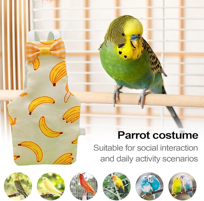 Parrot Diaper, Bird Diapers Clothes for Pigeons, 3-Piece Breathable Washable Animal Clothing for Parakeet, Budgerigar, Canary, Macaw, Housewarming