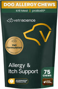 VetriScience Allergy & Itch Support Chews, Skin Supplement for Dogs, Itching, Scratching, and Licking, Support Immune Health, Duck, 75 Count