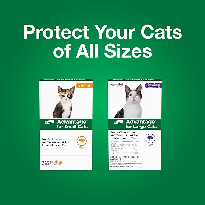 Advantage Topical Cat Flea Treatment and Prevention for Small Cats 2-9 lbs. | Apply Flea Drops Monthly | 2 Treatments (Pack of 3)