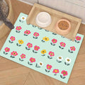 Cat Food Mat 20 * 16 inch, Absorbent Dog Mat for Food and Water Bowl, Quick Dry, Non Slip Pet Water Dispenser Mat, Easy to Clean Pet Placemats (Mint Green)