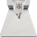 Cat Litter Box Mat - SM Small Medium Size 24 x 17 in, Water Proof, Kitty Litter Trapping Mat, Easy to Clean, Scatter Control, Odorless, Pet Supplies for Indoor Cats, Beige Gray