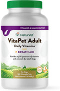 NaturVet VitaPet Adult Daily Vitamins for Dogs with Breath Aid – Includes Full Spectrum of Vitamins, Minerals, Omega-6 Fatty Acids, Parsley – Designed for Dogs Over 1 Year – 180 Ct.