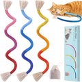 Retro Shaw Cat Toys Ropes 3Pcs with Refillable Natural Catnip, Safe Teeth Cleaning Kitten Chew Toys for Indoor Cats, Interactive Kitty Nip Kicker String Toy 23.6 Inches